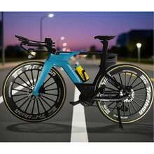 3 Color Options. Racing Track Vibe! 1:8 Scale Alloy Bicycle Model, Realistic Racing Style With Mini Design, Ideal Collectible Display Item For Men - Multicolor - View 1
