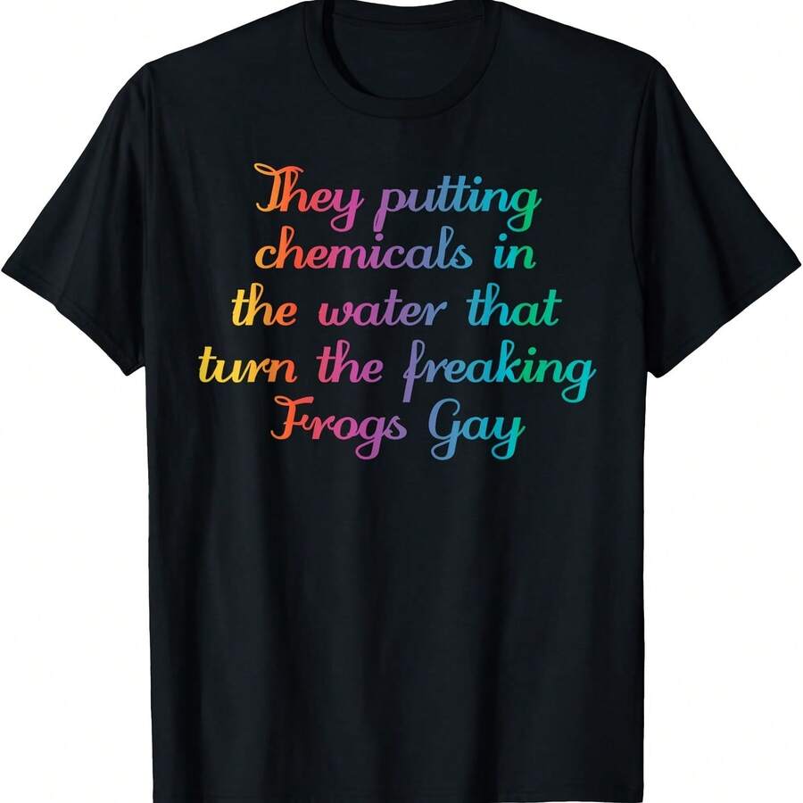 Ponen químicos en el agua que vuelven gays a las ranas. Camiseta - Negro 6 - Ver 1