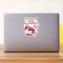 1PC Carry Yourself Confidence Sticker, Funny Vintage Lady Laptop Decal, Bold Quote Vinyl, Empowerment Gift, Waterproof Peel & Stick Water Bottle Sticker, Retro Woman Tumbler Decal, Notebook Vinyl, Perfect Gift For Strong Women, Cute Red Car Sticker, Easy Apply Sassy Laptop Accessory - S1916 - View 9