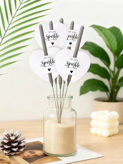 50pcs Rustic Heart Shaped Wedding Sparkler Tags With Match Holder,Kraft Paper Wedding Favor Tags Card,Wedding Party Decor,Rustic Sparkler Stick Tag For Ceremony Anniversary Parties Engagement Event,Wedding Bridal Shower Decor Supplies(Not Include Matches&Sparklers)