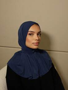 1pc Fashionable Casual Elegant Instant Hijab Cap, Classic Minimalist Style, Soft & Breathable Jersey Fabric, Versatile For Daily Life, Festivals, Prayers - Turban - View 2