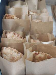 10个棕色牛皮纸袋，适用于生日、派对礼物包装、DIY绘画、煎饼面包食品包装，可重复使用 - 彩色 - 查看 1