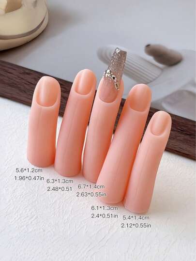 5 Pcs Practice Hand Fake Nails Kit, Silicone False Finger Practice Fingers With False Training Fingers Nails Art Training Fingers For Nail Art Beginners, Lovers And Salon Artists