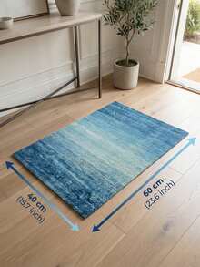 1pc Blue Ocean Style Carpet, Golden Rhombus Velvet (850g/Sqm) Vintage Bohemian Decorative Carpet, Suitable For Living Room, Entrance And Hallway - Multicolor - View 14