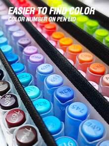 Set di pennarelli acrilici da 8-240 colori, punta morbida con inchiostro liquido, adatti per studenti, impiegati, studenti d'arte, fai da te, pittura su rocce, calligrafia, scrapbooking, scrittura a mano, realizzazione di biglietti, carta nera, pittura su pietra, decorazioni natalizie, legno, plastica, tela - Multicolore - Visualizzare 4