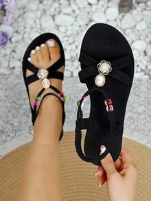 Dép xăng đan nữ kiểu dáng mới, dép thể thao mùa hè thời trang và đa năng, dép xăng đan thường ngày, dép đi biển. - màu đen - Xem 10