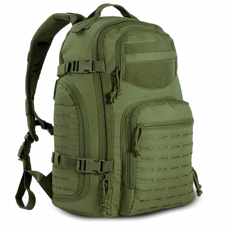 45L Capacity Tactical Backpack With Molle System, Heavy Duty Material, Durable Tactical Backpack For Hiking, Travel, Camping - Army Green - View 1