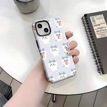 Lindos gatos blancos con detalles azules. Esta elegante y adorable funda para teléfono es compatible con Samsung, Apple, VIVO, OPPO, , Transsion, ,  y Honor. Fabricada en silicona TPU, ofrece protección contra golpes y caídas, además de una sensación superior. Es un regalo ideal para familiares, amigos y seres queridos, y una opción perfecta para San Valentín y Año Nuevo. - Blanco - Ver 6