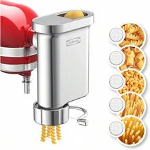 Metal Gourmet Pasta Press Attachment For Kitchenaid Stand Mixer, Pasta Maker Attachment With 5 Interchangeable Plates, Spaghetti Bucatini Fusilli Large/Small Macaroni - 壓面機 - 查看 1