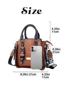 Women Fashion Handbags Top Handle Shoulder Bag Wallet Classic Vintage PU Leather Shoulder Bag Casual Crossbody Bags For Valentine's Day Use - 棕色 - 查看 9