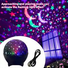 RGB Night Light, LED Projection Lamp, Moon & Galaxy Projector, 5V USB, Gift For Christmas, Room Decor LED Night Light - 黑色 - 查看 2
