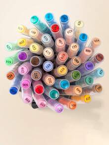 Set di pennarelli acrilici da 8-240 colori, punta morbida con inchiostro liquido, adatti per studenti, impiegati, studenti d'arte, fai da te, pittura su rocce, calligrafia, scrapbooking, scrittura a mano, realizzazione di biglietti, carta nera, pittura su pietra, decorazioni natalizie, legno, plastica, tela - Multicolore - Visualizzare 9