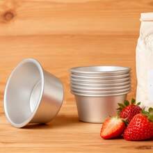 1个/4个/6个，4英寸圆形蛋糕烤盘，固定底圆形蛋糕模具，适用于海绵蛋糕、甜点和烤箱烘焙工具。 - 彩色 - 查看 5