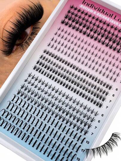 5 Styles Bottom Lash Clusters Eyelash Extensions Manga Lash Clusters Spike Lashes Individual Lash Clusters Lower Lashes Wispy Bottom Individual Lashes 6-21mm Natural Band Eyelash Clusters 416pcs Bottom Lash Extension By Calphdiar