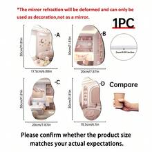 1件装不对称亚克力镜面墙饰，无框梳妆镜，适用于客厅、卧室、家庭办公室、浴室墙面，贴纸，墙贴，乙烯基贴纸，家居装饰，春季装饰，焕新家居，节日装饰礼物，生日毕业房间装饰镜，适用于房间、浴室、客厅装饰 - 彩色 - 查看 2