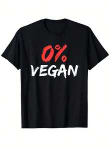 Men's -Vegan BBQ Graphic T-Shirt - 100% Cotton 6.35oz Heavyweight, Bold 0% Vegan Slogan & Lactose-Free Design, Micro-Stretch Fabric, Streetwear Casual Short Sve Round Neck Tee for - Negro 12 - Ver 1