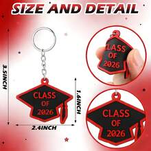 20个装 2026届毕业典礼钥匙扣 橡胶钥匙链 毕业帽 - 彩色 - 查看 18