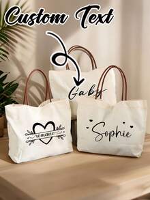 Personalized Burlap Tote Bag,Personalized Bridesmaid Proposal Bags,Beach Tote Bag,Bridesmaid Beach Gift, Bachelorette Party Bag,Bridesmaid Proposal Gift - Multicolor - View 1