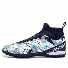 Men's Football Shoes, Unisex Football Shoes, Youth Football Training Shoes, Indoor Artificial Turf Football Shoes - White - View 7