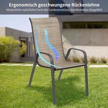 Set Of 4 Folding Chairs, Balcony Chairs, Aluminium Garden Chair, Aluminium Camping Chair, Black - 棕色 - 查看 5