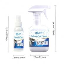 H4Cacle 浴室清洁剂、淋浴房玻璃水垢去除剂、不锈钢水槽和浴缸清洁剂、金属抛光喷雾、硬水渍去除剂、强力去除水龙头水垢 - H468 - 查看 3