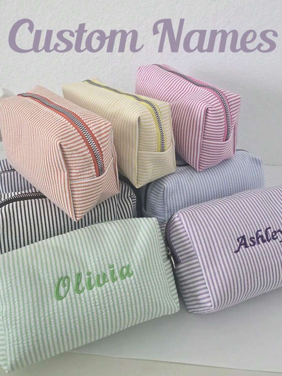 Embroidered Makeup Bag, Customized Corduroy Makeup Bag, Sanitary Pad Storage Bag, Travel Makeup Bag, Personalized Storage Bag, Gift For Women, Embroidered Corduroy Bag, Customized Corduroy Makeup Bag, Personalized Corduroy Bag, Travel Case, Toiletries, Sunscreen Bag, Bridesmaid Gift, Corduroy Makeup Bag, Spacious