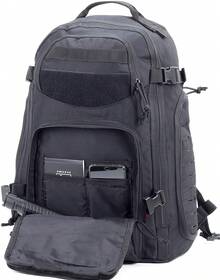 Mochila Táctica Capacidad 45L con Sistema Molle Uso Rudo Material Resistente, Mochila Táctica para Senderismo, Viaje, Camping - Negro - Ver 3