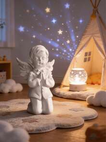 1pc White Angel Resin Decor, Indoor Decoration, Tabletop Ornament - 1PC - View 7