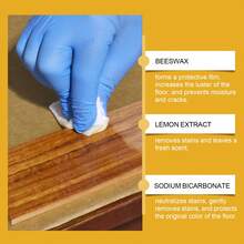 jakehoe Natural Beeswax Polish Spray For Wood Furniture Floor Restores Shine, Prevents Cracks & Scratches,Effectively Remove Stains And Odors Deep Nourishing For Furniture Care With Sponge And Towel - Natural Beeswax Polish Spray - 查看 5