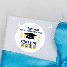 1/3/5/10 Pcs Class Of 2026 Graduation Thank You Stickers With Cap, Round 1.6" Graduation Party Favor Stickers, Graduation Invitation Envelope Seals, 2026 Thank You Graduation Labels (Standard) - A - View 6