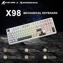 ATTACK SHARK X98 102键三模式键盘 | 垫片式热插拔 | RGB PBT键帽 | 4000mAh电池 - 彩色 - 查看 10