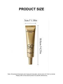 L'Oreal 15毫升/0.53盎司迷你金色管装防晒霜，SPF50+/PA++++。轻盈防晒霜。户外防晒霜。多重防护防晒霜。面部及身体防晒霜。紫外线防护。 - 黑金 - 查看 6