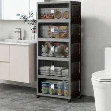 28inch 600Qt Stackable Storage Bins With Lid, Extra Large Closet Organizer Collapsible Drawer Boxes With Wheels, Folding Plastic Cabinet Containers For Home Kitchen Room Organization, 1/2/3/4/5Pack - 灰色 - 查看 11