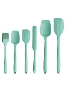 6pcs Heat Resistant Silicone Baking Tools Set, Cake Cream Spatula, Scraper, Small Scraper, Oil Brush, Baking Tool Kit - Multicolor - View 10