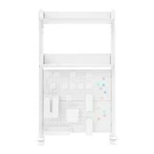 SHIOUCY White 2-Tier Desktop Bookshelf, 16.53lbs Load Desktop Organizer With Pegboard For Study Bedroom Stationery Storage - Desktop - View 4