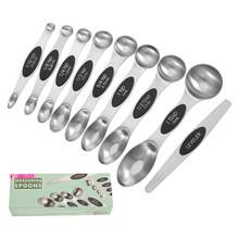 Baking Precision Measurement! 9-Piece Stainless Steel Measuring Spoons With A Scraper, Multiple Specifications To Meet All Your Needs. - Silver - View 4
