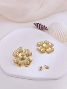 Big Stud Earrings For Women Vintage Gold Statement Chunky Stud Earrings Geometric Lightweight Gold Earrings Floral Heart Flower Round Earrings Stud European American Ins Style Women Spring Jewelry Summer Beach Vacation Bikini Accessories Attractive Clothes, Wedding Dresses Accessories - Versatile JewelryPerfect For Wearing While Swimming, Bathing, Exercising ,Great For Valentines Day, Birthday, Mother Day, And Vacation Surprises. - Multicolor - View 20