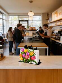 Elegant Tulip Metal Napkin Holder, Creative Tabletop Tissue Paper Dispenser - Ideal For Kitchen And Dining Room Decor - Suitable For Restaurants, Hotels, Cafes, Banquet Tables, Engagement And Wedding Parties - Upright Square Napkin Holder Base - Great Mother's Day Gift For Mom - Multicolor - View 10