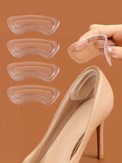 Silicone Heel Grips, Thick Half Size Inserts For Loose High Heels, Anti-Slip Shoe Pads For Women