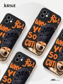 JURSUE 卡通时尚美学丑陋怪异搞笑防震保护软手机壳，兼容 17 16 15 14 13 12 11 Pro Max SE 2020 X XR XS Ip 8 7 Plus HFE1072 - 黑色 - 查看 6