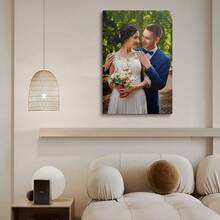 1pc Customizable Family Photo Canvas Framed Art, Personalized Family Canvas Painting, Versatile, Reusable, Decorative, Fashionable, Cute, Modern, Colorful, Customized, Unique Ideal Gift By Printed Marketplace - Multicolor - View 3