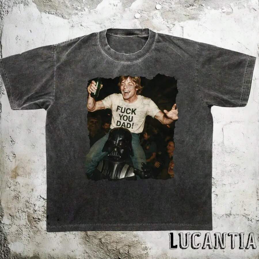 Darth Vaader Luke Meme Tee, Retro Staar Wars Shirt, Disneyland Trip Tee - Black - View 1