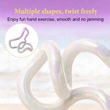 Quiet Twisty Fidget Toys – Squeeze,Multiple Shapes, Twist Freely, Smooth Fun Hand Exercise,Plated Fidget Toy To Reduce Stress,The Magical Fidget Toy With Infinite Shapes - 彩色乳白色(附包裝盒) - 查看 1