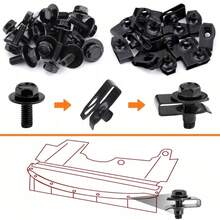 200X Universal Metal U-Type Screw + Clips Car Bumper Fender Trim Panel Fastener - 200pcs - View 2