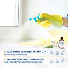 HIQILI 尤加利精油，100毫升/30毫升/10毫升 纯天然精油，可用于清洁、香薰、加湿器、蜡烛制作、护发、按摩，也可添加到喷雾、洗发水、护发素中。 - Eucalyptus - 查看 6