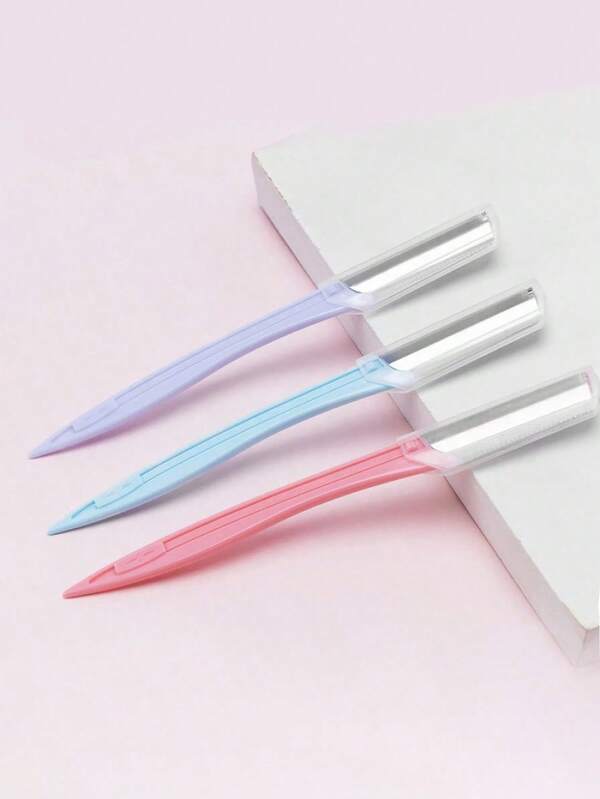 Stainless Steel Straight Eyebrow Razor, Unisex, Can Remove Eyebrow And Facial Hair, With Protective Case, Portable Travel Design, Beauty Care Tool, Makeup Accessory, Gift For Women