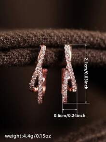 1 Pair Cubic Zirconia Earrings, Suitable For Daily Decoration, Party Jewelry Or Birthday Gift For Teenagers - 9# - View 5