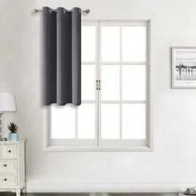 1 Stück einfarbiger Polyester Vorhang, Verdunkelungsvorhang für Wohnzimmer, Schlafzimmer, reiner Abdunkelungsvorhang, Dunkelgrau - Anthrazitgrau - Übersicht 15