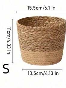 1/3pcs Nordic Style Natural Seagrass Woven Planter Basket, Flower Pot, Plant Container, Home Decor (Actual Size May Vary Slightly) - Multicolor - View 13