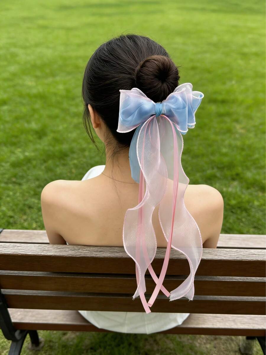 渐变梦幻少女网状蝴蝶发夹 - 漸層 - 查看 1